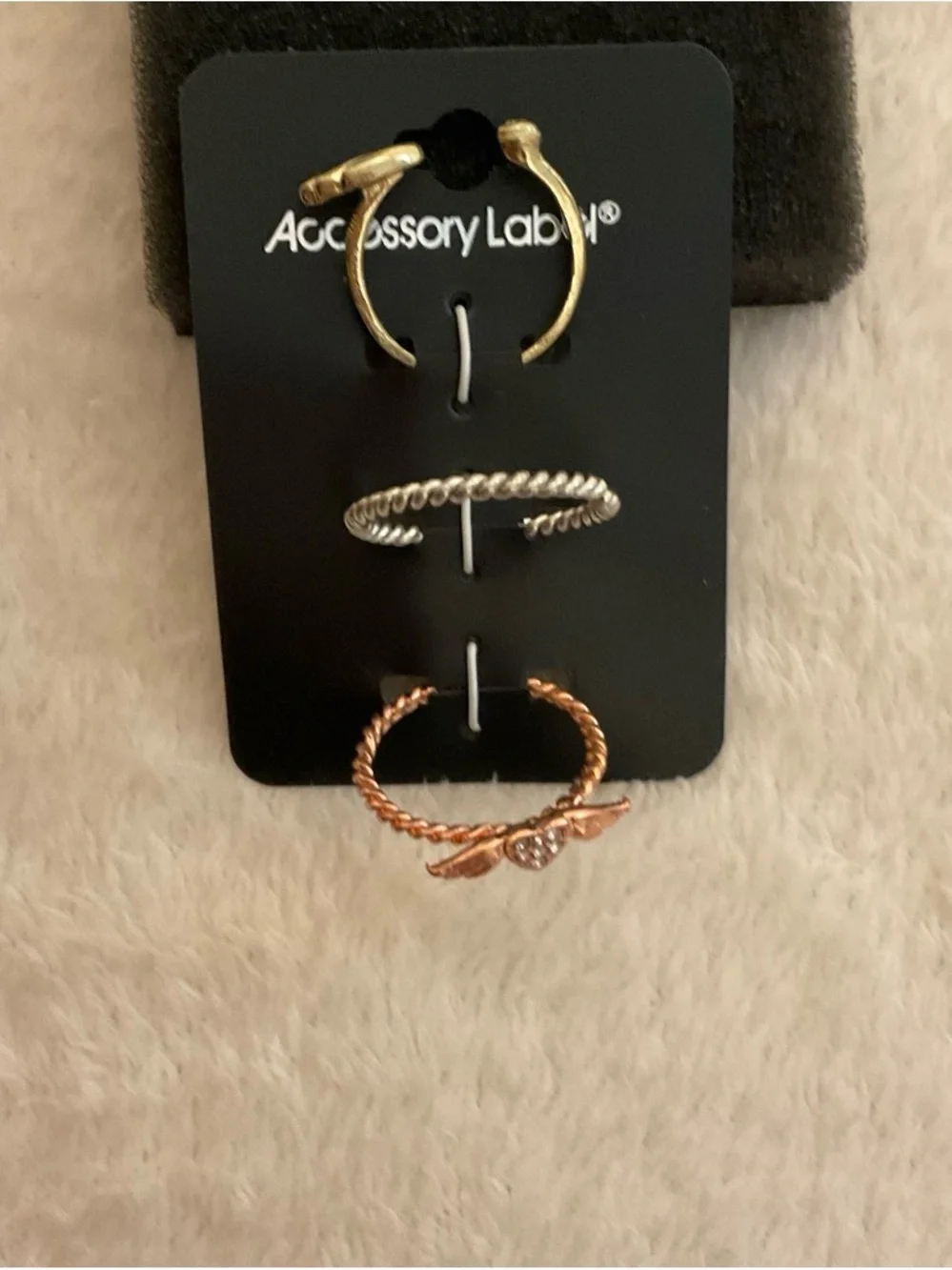 Accessorize Trio Stackable Rings in Gold, Silver, Rose Gold